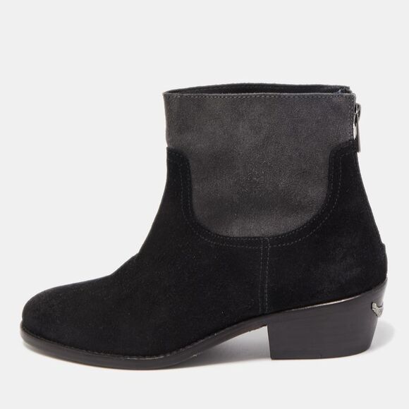 Zadig & Voltaire Black Suede Ankle Boots Size 36 - Picture 1 of 4